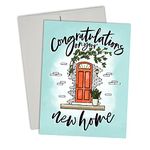 "Congratulations On Your New Home" - Set of Premium Greeting Cards - 10 Pack Card Set with Grey Envelopes - By Palmer Street Press