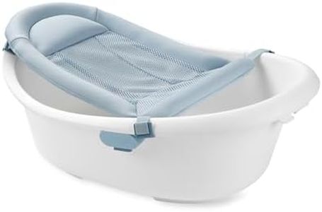 Skip Hop Baby Bath Tub 4-in-1 Grow with Baby Infant to Toddler Bathtub with Supportive Sling and Sit-Up Support Wave Age 0m+