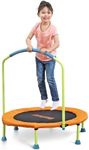 stway WonderJump Trampoline for Toddlers and Kids, 3ft Mini Indoor Trampoline with Handlebar, Soft Foam Grip, Non-Slip Foot Pads