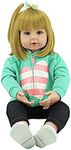 TERABITHIA 24 Inches Blond Hair Big Size Reborn Toddler Doll in Silicone Vinyl 60CM Lifelike Newborn Girl Doll Child Xmas Birthday Gift