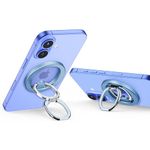 ESR Magnetic Phone Ring Holder (HaloLock), Compatible with MagSafe Ring Holder, Magnetic Phone Grip with Adjustable Stand, Compatible with MagSafe Phone Grip, for iPhone 16/15/14/13/14, Blue