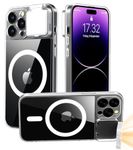 AJDSE Magnetic Case for iPhone 15 Pro Max Case Clear with LED Selfie Light for iPhone 15 Pro Max Case Compatible TIK Tok/Stream/Makeup/Live/Video- Selfie Illuminate for Women Male