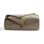 Aisbo Fleece Blanket Taupe Throw - Versatile Soft Warm Blanket Fluffy Throws for Bed Double Size, Cozy Solid Flannel Twin Blanket for Sofa Couch, 150x200cm