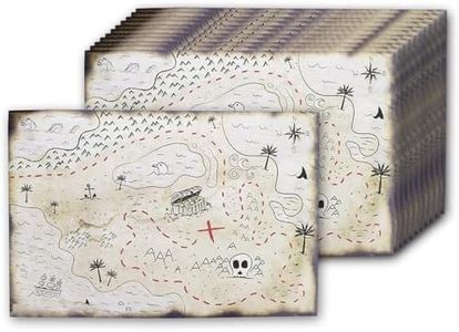 Vintage Treasure Map For Kids, Pirate Birthday Party Supplies (12x18 In, 12 Pack)