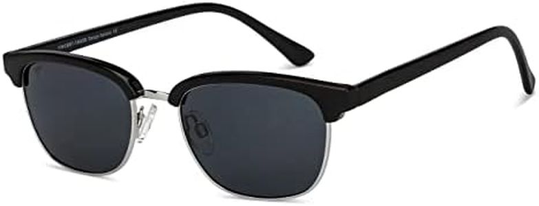 Vincent Chase By Lenskart | Matte Black Gold Grey Full Rim Square Branded Latest and Stylish Sunglasses | Polarized and 100% UV Protected | Men & Women | Medium | VC S14482