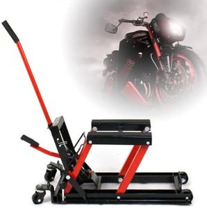 Bukeey Sollevatore moto rosso sollevatore moto cavalletto cavalletto sollevatore moto quad idraulico ponte sollevatore per moto ponte sollevatore pieghevole 680 kg