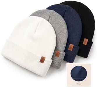 Konssy 4-Pack Baby Beanie Winter Hat for Newborn Infant Boy Girl 0-6 Months