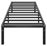 HLIPHA Metal Platform Bed Frame 14 Inch Tall Bed No Box Spring Needed,Twin Size Bed with Heavy Duty Strong Support Slats,Easy to Assemble,Black