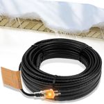 MAXKOSKO Gutter Heater for roof Snow Melting, Self regulating Heating Cable with 6 ft Lighted Plug, 120 V 8 w/ft, 24 ft Heating Cable