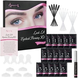 Beauty7 Lash Lift Kit Eyelash Perming Kit Long Lasting Eye Lash Lifting Set Eyelash Perm Kit Eyelash Extension Lifting Semi-Permanent Curling Perming Wave Lash Lifting Kit For Home Salon DIY 5 Times