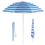 Crystals 1.7m Garden Parasol Outdoor Tilt Umbrella, Parasol UV Canopy Patio Sun Shade Umbrella for Garden (Blue)