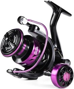 Sougayilang Fishing Spinning Reels, Light Weight and Ultra Smooth Powerful Spinning Reels for Saltwater and Freshwater Fishing-Purple-4000