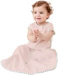 TURMIN Baby Sleeping Bag 1.0 Tog,Newborn Sleep Sack 100% Cotton Sleeveless Wearable Blanket for Newborn Baby Gift, Pink, S(0-6 Months)