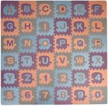 CHILDLIKE BEHAVIOR Premium Baby Play Mat - 36-Piece Interlocking Foam Tiles with Alphabet and Numbers - Educational Puzzle Floor Play Mat for Infants - Enhances Learning and Creativity - 72x72-Inch