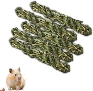 LXENSYENGX 24PCS Timothy Hay Braided Chew Sticks for Small Animals – Natural Molar Treats for Hamsters, Guinea Pigs, Rabbits, Chinchillas, Rats – Teeth Grinding Toys