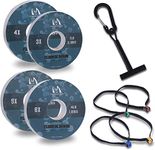 Maxcatch Fluorocarbon Leader Tippet Line for Fly Fishing with Tippet Line Holder & Tender, Clear, 50m/55Yds, 4PCS