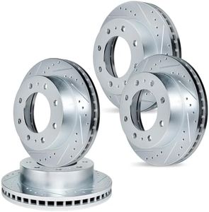 R1 Concepts Front and Rear Brake Rotors For 2011-2024 Chevrolet Silverado, GMC Sierra, 2016-2019 Chevrolet Suburban| Drilled Slotted Disc Brake Rotors| Brakes and Rotors Brakes and Rotors