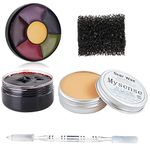 Mysense Nose and Scar Wax (1.4 Oz) Fake Coagulated Blood Gel 6 Colors Bruise Wheel Face Body Paint with Spatula Sponge for Zombie Special Effects Halloween Feastival