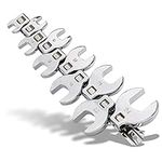 Crows Foot Wrench Set (Metric) Easily Access Hard-to-Reach Areas, Ideal for Tight Spaces, Great for Automotive Repair Work - Includes Sizes: from 10MM to 24MM - 10-Piece Kit with Clip-on Organizer