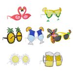 7 Pairs Novelty Glasses Luau Party Sunglasses Funny Hawaiian Sunglasses for Kids Adults Photo Booth Props Party Favors