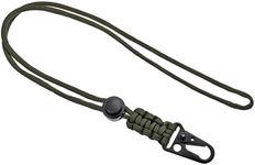 PATIKIL Badge Lanyard with Sling Clip, Adjustable Necklace Cord Strap Metal Clasp for Keys Whistle Badge Holder, Olive