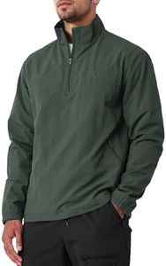 MorwenVeo Men's Casual Quarter Zip Pullover Lightweight Golf Track Jacket Stylish Windbreaker For Outdoors & Travel