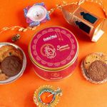 CookieMan Ganesha Diwali Gift Tin with Assorted Cookies | 250g of Diwali Cookies Gift Pack Contains Chocolate Chip, Double Choco Chip, Butter Cashew, Mocha & Black Currant Cookies