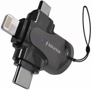 Sounce 4 in 1 OTG Adapter Converter with Lightning, Type C, Micro USB, USB 3.0 Port OTG Connector Compatible with iOS 13 & Above, Android, Tablets and Others - Black