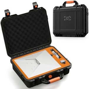 MONOJOY IP67 Waterproof Starlink Mini Case, Hard Carrying Case for Starlink Mini Dish with Precision Cut Foam, Shockproof Travel Bag for Camping, RV, Hiking,Black