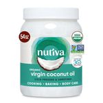 Nutiva Organic Cold-Pressed Virgin Coconut Oil, 1.6 L | Organic, Non-GMO, Fair Trade | Vegan, Keto, Paleo | Fresh Coconut Flavor and Aroma for Cooking & Healthy Skin and Hair
