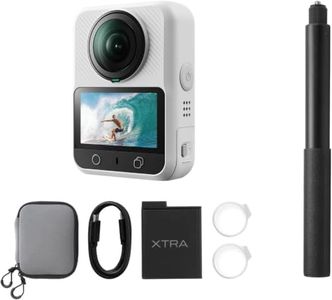 Xtra 360 Camera with Invisible Selfie Stick, 8K Panoramic Video, 1-Inch Sensor Equivalent, 100MP Photos, 105GB Built-in Storage, Waterproof Action Camera with Bullet Time for Travel and Vlogging