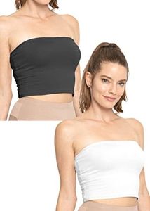 Women's Crop Tube Top 2 Pack Black | White 2X