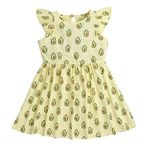 Hopscotch Girls Avocado Print Cap Sleeve Casual Dress in Yellow Color for Ages 6-7 Years
