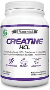 SD Pharmaceuticals CREATINE HCL - 120 caps - Enhance ATP Energy Metabolism - Maximizes Levels of Phosphocreatine - Muscle Cell Volume & Protein Synthesis - Satellite Cell Activity - Ultra Concentrated Form (Unflavoured, 120 Caps)