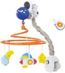 Baby Crib Mobile with Music and Lights, Space Baby Mobile for Crib with Remote Control, Spaceman Nursery Decor Hanging Plush Crib Toys for Newborn Boys and Girls Infant Babies 0-6-12 Months