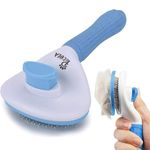 Petola Dog & Cat Hair Brush with Easy Clean Push Button - Pet Grooming Massage Brush for Cats & Dogs with Soft Grip, Beaded Bristles, 6-Month Warranty – India