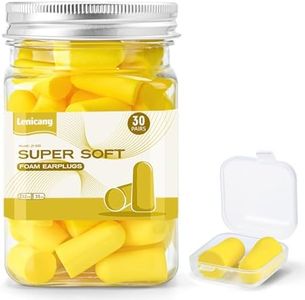 Lenicany 30Pair Soft Foam EarPlugs, 32dB Disposable Sound Blocking Noise Cancelling Ear Plugs for Concerts Loud Music/Shooting Guns/Work Construction, Hearing Safety Protection (Yellow)