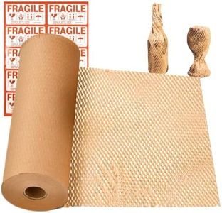 Dish Packing Kit Glassware Moving Supplies 15"x500' Great Alternative to Bubble Cushioning Wrap for Packing 80GSM Honeycomb Paper Recyclable Moving Paper with Fragile Stickers