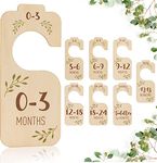 Baoswi Baby Closet Dividers for Clothes Organizer - Set of 8 Beautiful Wooden Double-Sided Baby Clothes Size Hanger Organizer from Newborn to 24 Months for Boho Nursery Decor