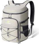 N NEVO RHINO Backpack Cooler, 36 Cans, Light Gray, Nylon, Insulated, Waterproof, Leakproof, Large Capacity, Multiple Pockets, 1.85 lbs