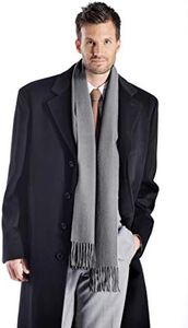 Cashmere Boutique 100% Cashmere Unisex Scarf - Medium Gray, 12"x60"