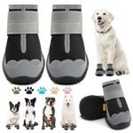 Dog Shoes for Small Dogs, Dog Boots & Paw Protectors for Hardwood Floors, Outdoor Dog Booties for Hot Pavement Winter Snow Hiking, Waterproof Dog Shoes with Reflective Strips Size 1