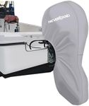 NEVERLAND Outboard Motor Cover Trailerable Full Boat Motor Cover 600D Heavy Duty Water Resistant Fade and Crack Outboard Engine Covers with Zipper, Fits 100-150HP Motor Gray