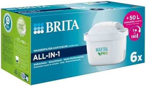 BRITA Cartucho de filtro de agua MAXTRA PRO All-in-1 – Pack de 6 (suministro semestral) – Cartuchos de repuesto originales BRITA/Reduce la cal, cloro, plomo, pesticidas e impurezas para agua potable