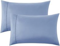 Bedsure Queen Pillow Cases Set of 2 - Slate Blue Brushed Microfiber Pillowcase 2 Pack, Super Soft and Cozy Pillow Case Covers with Envelop Closure, 20x30 Inches