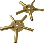 2-10 & 3-11 Clock Key Set : Winged Brass Spider Star Pair - Odd & Even (110)