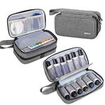 Luxja Essential Oil Carrying Case - Holds 12 Bottles (5ml-15ml, Also Fits for Roller Bottles), Portable Double-Layer Organizer for Essential Oil and Accessories, Gray