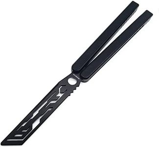 Knivesmatter Butterfly Knife Trainer for Practice, Features Bushings, 6061 Aluminum Handles, G10 Inlays, Tech-Noir Custom Made (Blackout)