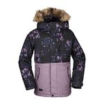 Volcom Girls Minty Insulated Snow Jacket, Black Floral Print, XL