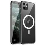 Yzoiko Clear Magnetic Case for iPhone 11 with Wireless Charging Anti-Yellow Anti-Fingerprint Shockproof Protective Case for iPhone 11 (6.1"), Clear